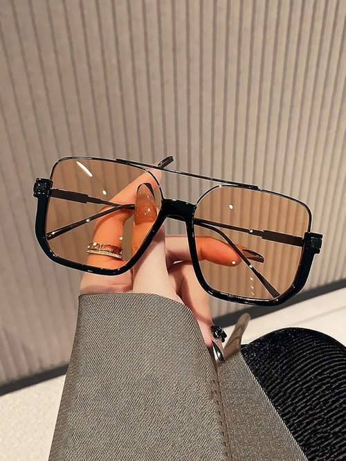 GUVIVI Retro Oversized Aviator Sunglasses - Trendy 70s Double Bridge Pilot Shades for Men & Women