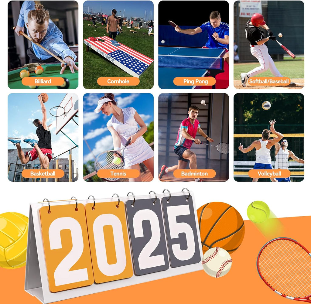 Scoreboard Flip Tabletop Score Counter - Portable & Waterproof for Pool, Table Tennis, Basketball & More