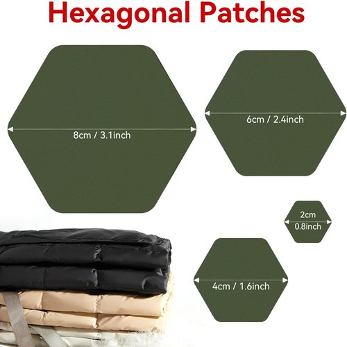 Harsgs Down Jacket Repair Patches - Self-Adhesive Waterproof Nylon Patches | Green, 8 Pieces