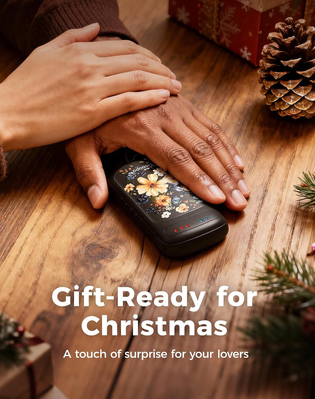 OCOOPA Rechargeable Dual-Sided Hand Warmers - Perfect Stocking Stuffers for All Ages | 2-Pack