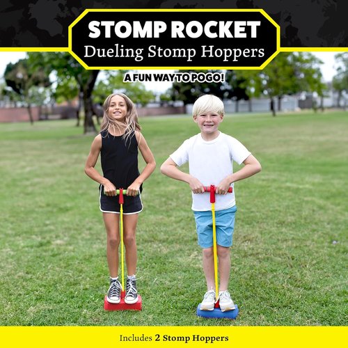 Dueling Stomp Hopper Pogo Stick - Fun Foam Jumper for Kids - Soft Grips & Stretchy Bands - Ideal for Ages 3-5