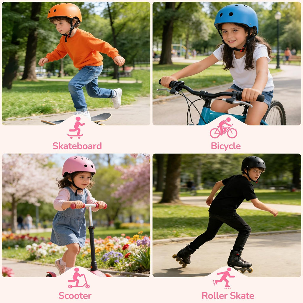 Skiennix Kids Bike Helmet - Adjustable Lightweight Safety for Ages 1-14 | Multi-Sport Use