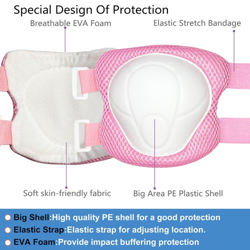 Toddler Kids Knee Pads and Elbow Pads Set,Kids Skate and Ice Skate Guard,Knee Pads Protector for Skateboarding,Elbow and Knee Pads Kid 4-6 Years