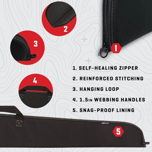 Allen Company Durango 52" Soft Gun Case - Rifle Shotgun Bag with Foam Padding for Hunting Range Transport - Durable Black Firearm Storage Case