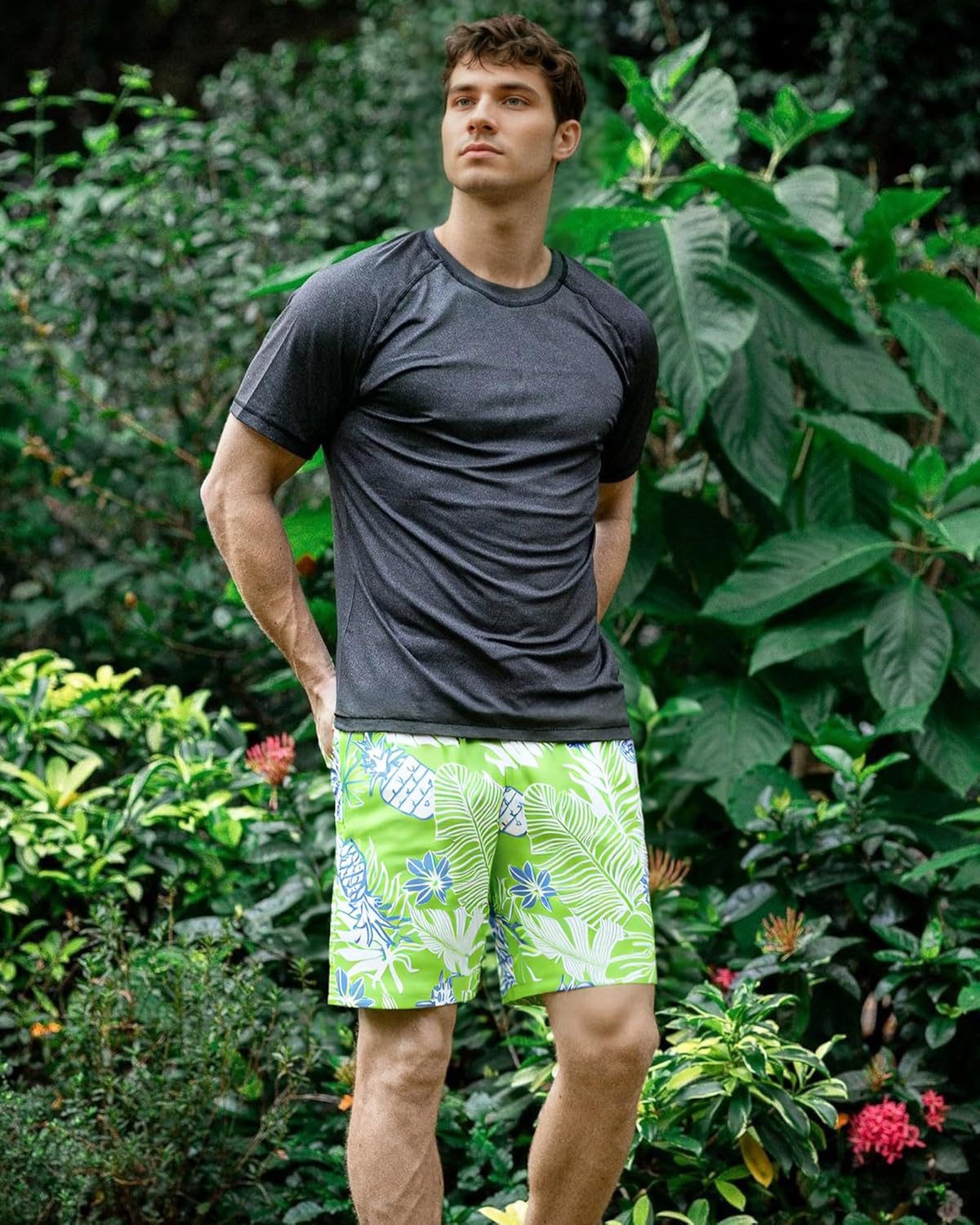 SURF CUZ Men's Swim Trunks - Quick-Dry 7" Swim Shorts with Compression Liner | Stretch Fabric