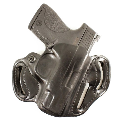 DeSantis Speed Scabbard Leather OWB Gun Holster - Belt Slide Gun Holster, Precise Molding, Compatible with S&W M&P Shield 9/40, M&P Shield M2.0 9/40, M&P 9 Shield Plus - Right Hand Draw, Black