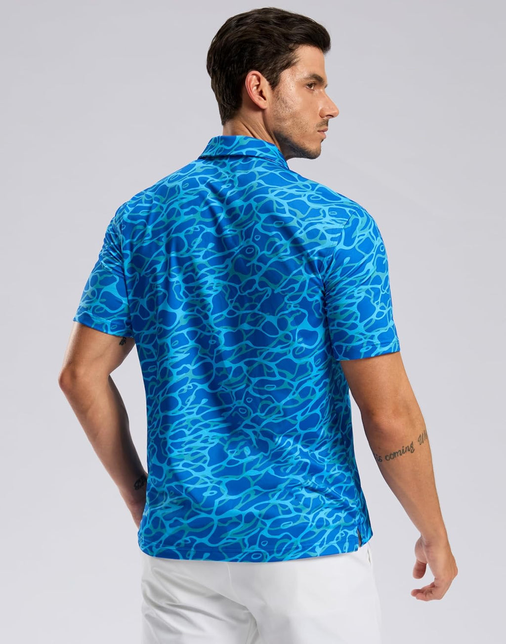 Skiennix Men's Golf Shirt - Short Sleeve Dry Fit Polo with Moisture-Wicking Print | Casual Lightweight Design