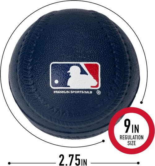 Franklin Sports Foam Baseballs - Soft Practice Balls for Kids - Ideal for Indoor/Outdoor Play - 3 Pack