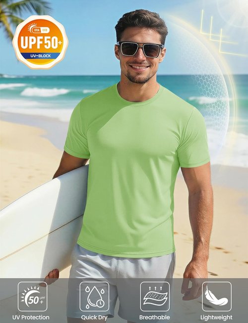 MAGCOMSEN Men's UPF 50+ Quick-Dry Athletic T-Shirt - Perfect for Running, Swimming & Workouts