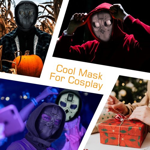 Guayma Tactical Full Face Airsoft Paintball Mask - Cyberpunk Balaclava for Halloween Cosplay