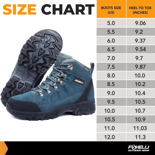 Foxelli Women's Hiking Boots - Waterproof Suede Leather for All-Day Comfort & Grip | Lightweight Design