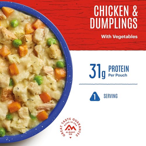 Mountain House Chicken & Dumplings Pro-Pak - Freeze-Dried Backpacking Meal | 1 Serving