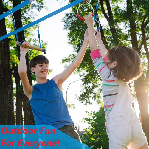 Lily's Things Monkey Bars for Kids - 2 Pack Ninja Slackline Accessories for Backyard Playsets