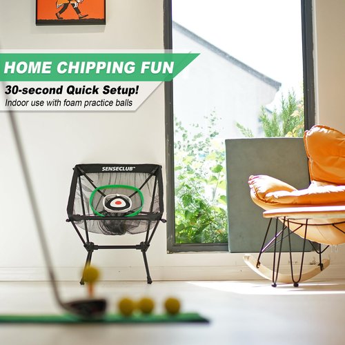SENSECLUB Chipping Net, Indoor Chipping Net and Mat, Golf Practice Target with Tee and Balls, Outdoor Backyard Golf Game Gifts for Golfer