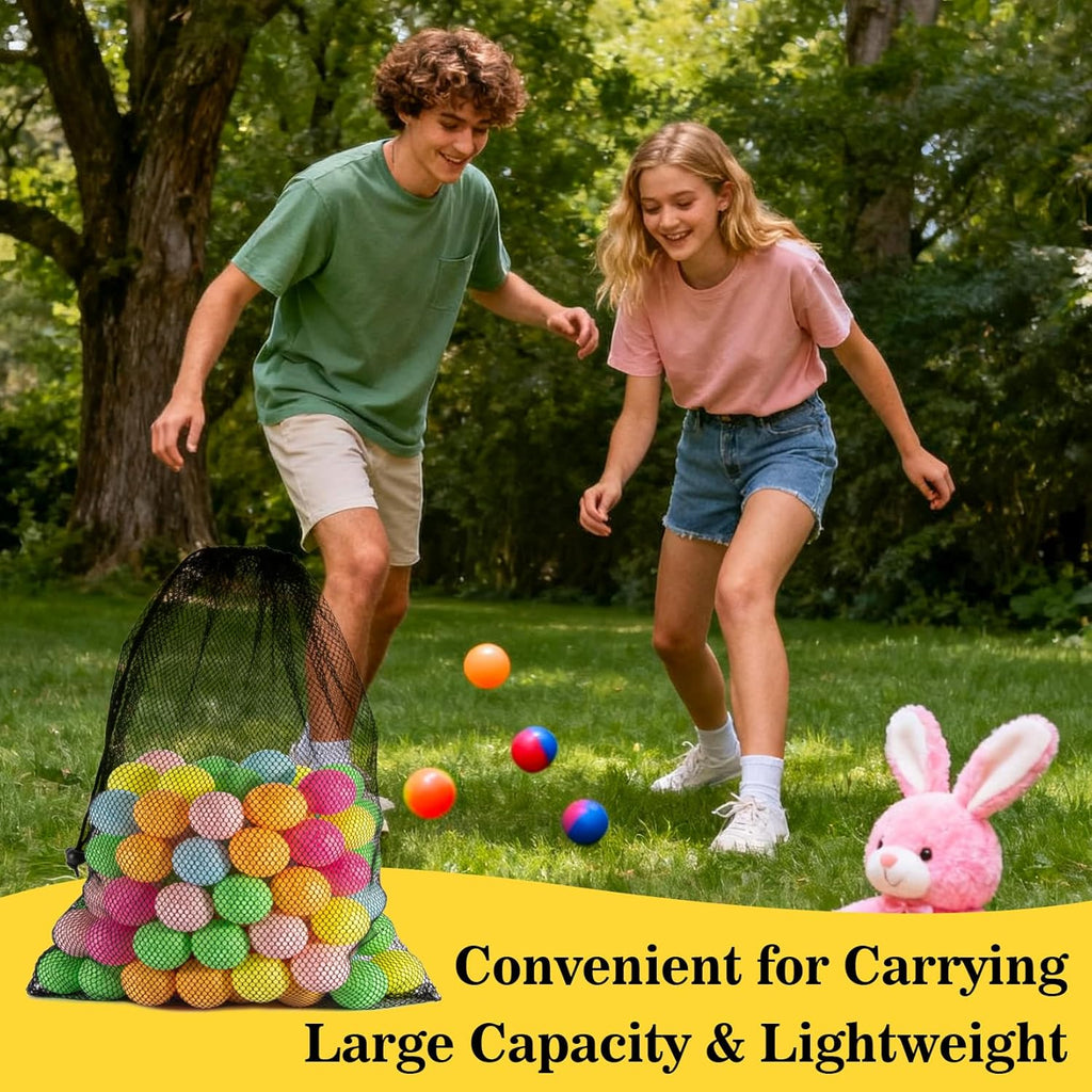 Skiennix 4PCS Colorful Mesh Drawstring Bags - 18x12 Inch Breathable Nylon Storage for Travel & Gym