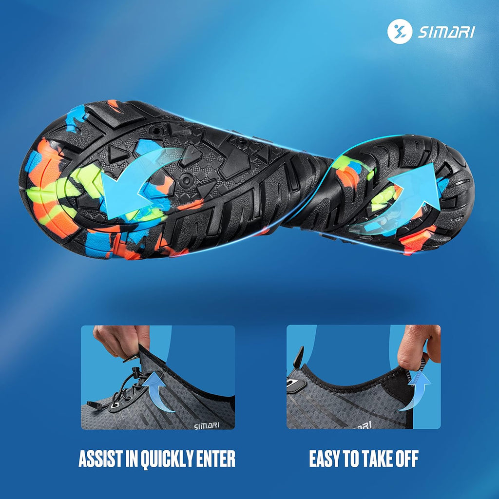 SIMARI Water Shoes - Quick-Dry Barefoot Aqua Socks for Surfing, Swimming & Beach Sports | Lightweight Non-Slip Design