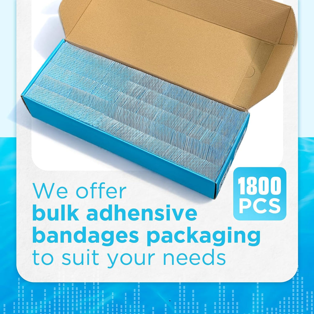 OK TAPE Adhesive Bandages - Waterproof Sterile Sheer Strips, 1" x 3", Bulk Case of 1800 for First Aid