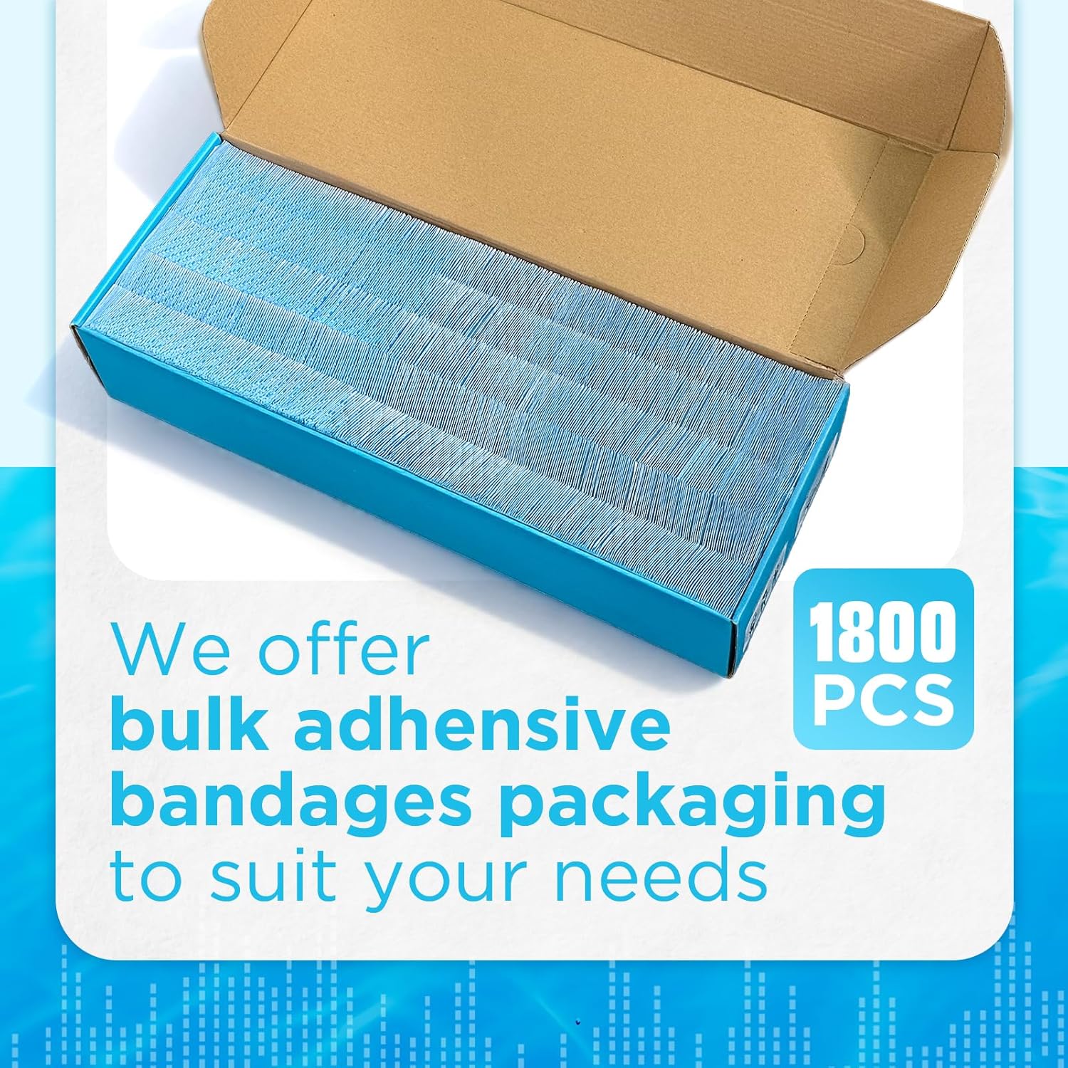 OK TAPE Adhesive Bandages - Waterproof Sterile Sheer Strips, 1" x 3", Bulk Case of 1800 for First Aid