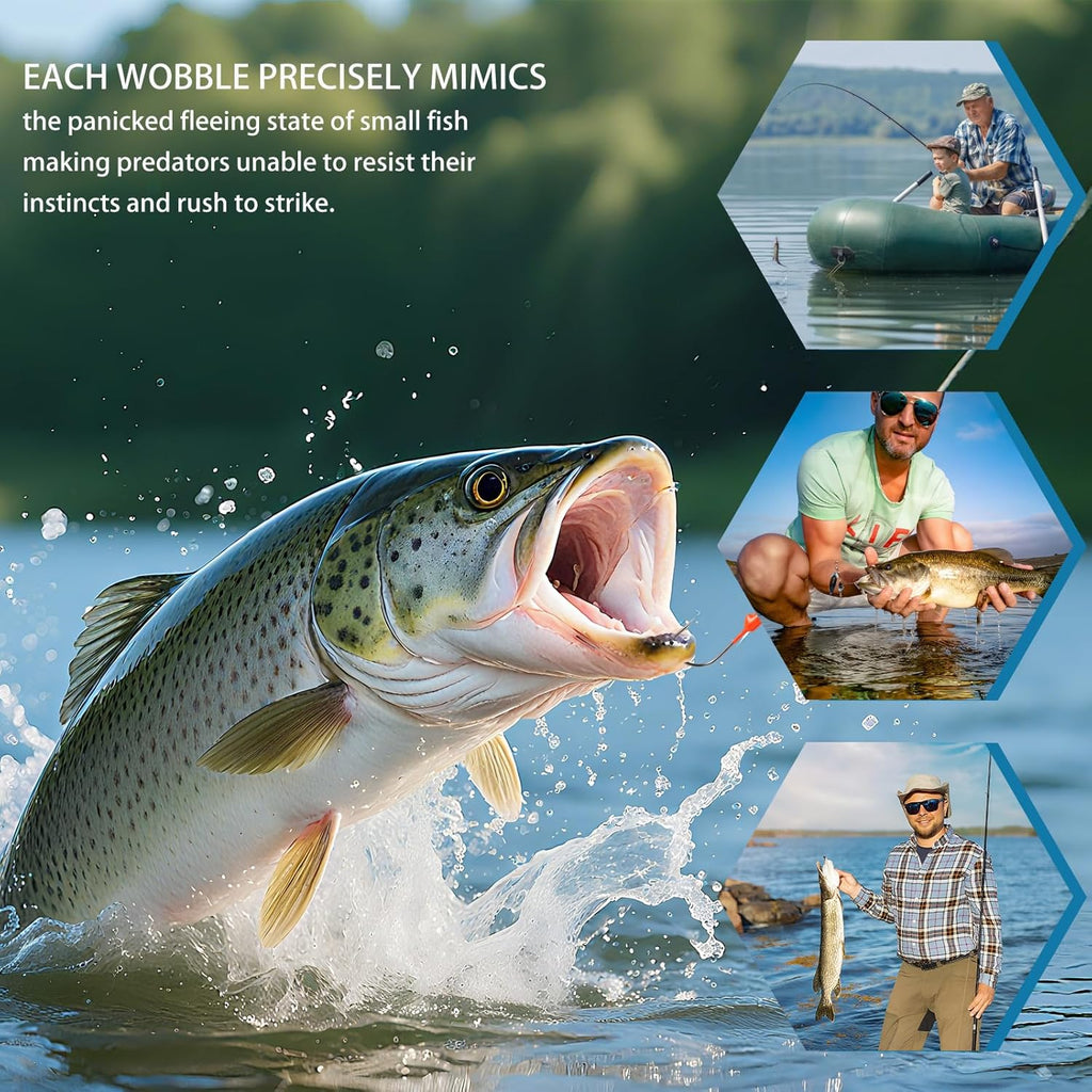 SANWEAL Fishing Weights Sinkers Kit - Complete Tackle Set with Jig Head Hooks & Swivels for Bass & Trout