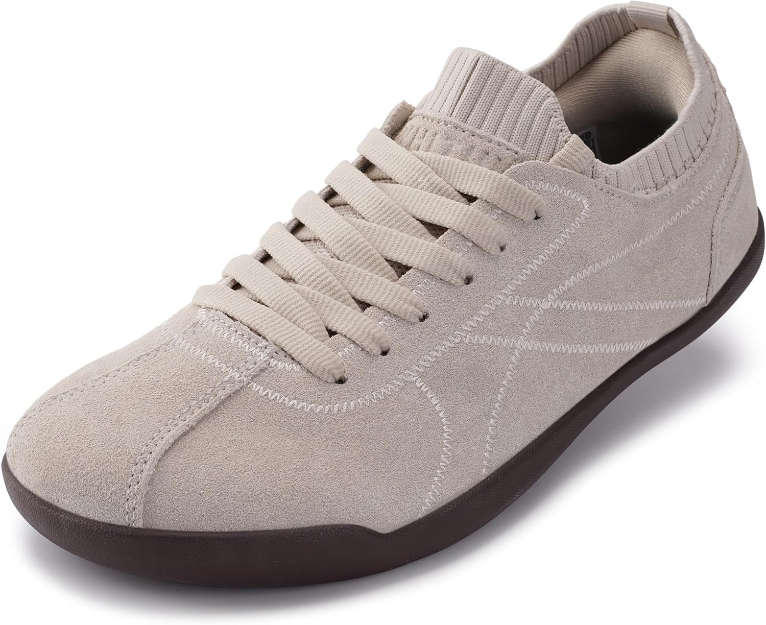 WHITIN Women's Barefoot Walking Sneakers - Suede Slip-On Design with Wide Toe Box