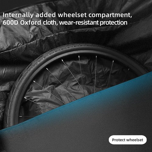 Rhinowalk Bike Transport Bag for 29 Inch Wheel Size Mountain Road Bikes - Waterproof Bicycle Travel Case Foldable Carrier Bag for Train Air Travel (29inch-Black)