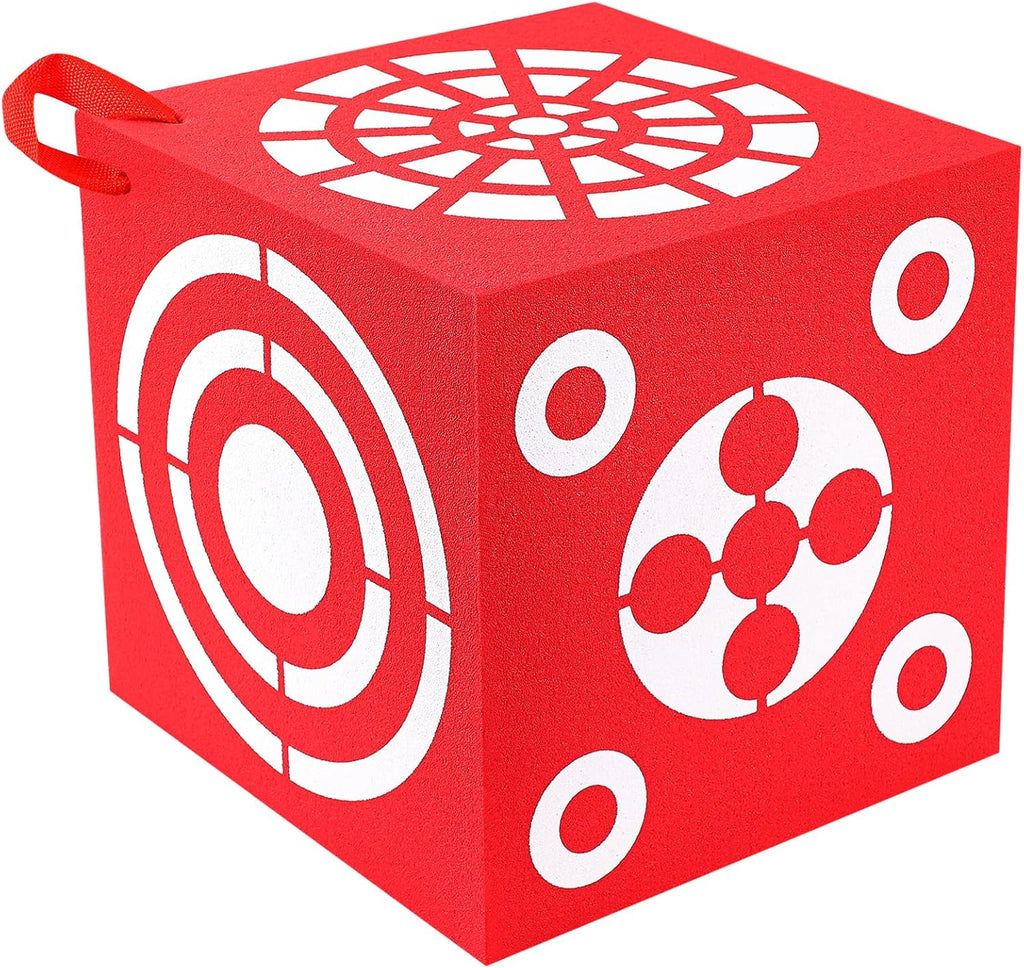 ShinyRelief 3D Foam Archery Target - Lightweight 6-Sided Dice Cube with Handle | 13 x 13 x 13 Inch