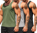 COOFANDY Men's Workout Tank Tops - Dry Fit Sleeveless Gym Shirts for Bodybuilding | 3-Pack
