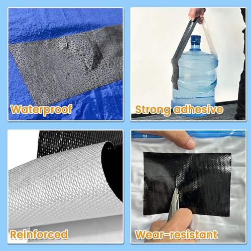 Heavy Duty Waterproof Repair Tape - UV-Proof Fabric Patch for Tents, RVs, Awnings & More | Black