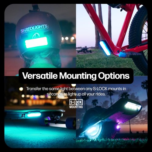 ShredLights SL-FX Underglow LED Light for Electric Skateboards, Longboards, Scooters, E-Bikes | Full RGB, 11 Light Modes, Adhesive Mount | Single Pack