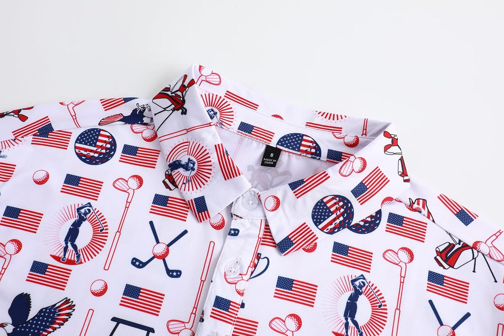 Skiennix Men's Golf Polo Shirt - Funny Design | Performance Moisture-Wicking, Quick-Dry, Short Sleeve