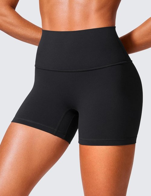 CRZ YOGA Butterlift Biker Shorts - No Front Seam High Waisted Women's Workout Gym Shorts