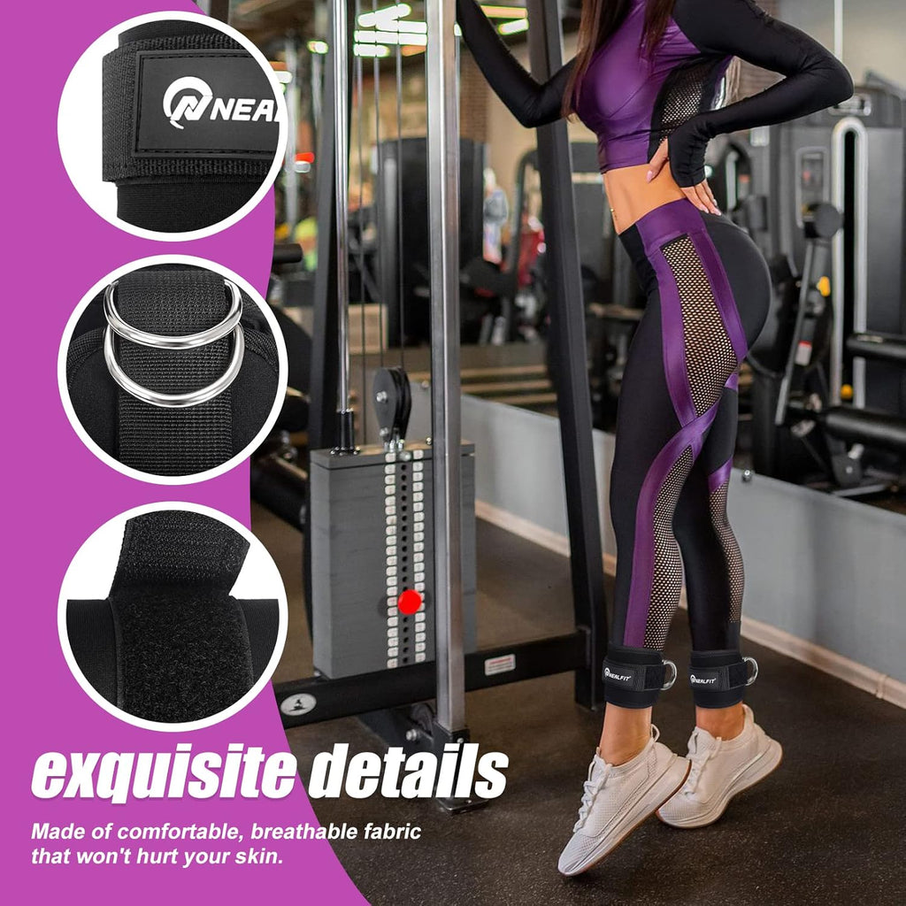 Skiennix Ankle Strap - Cable Machine Ankle Cuff for Kickbacks & Glute Workouts | Adjustable Fit