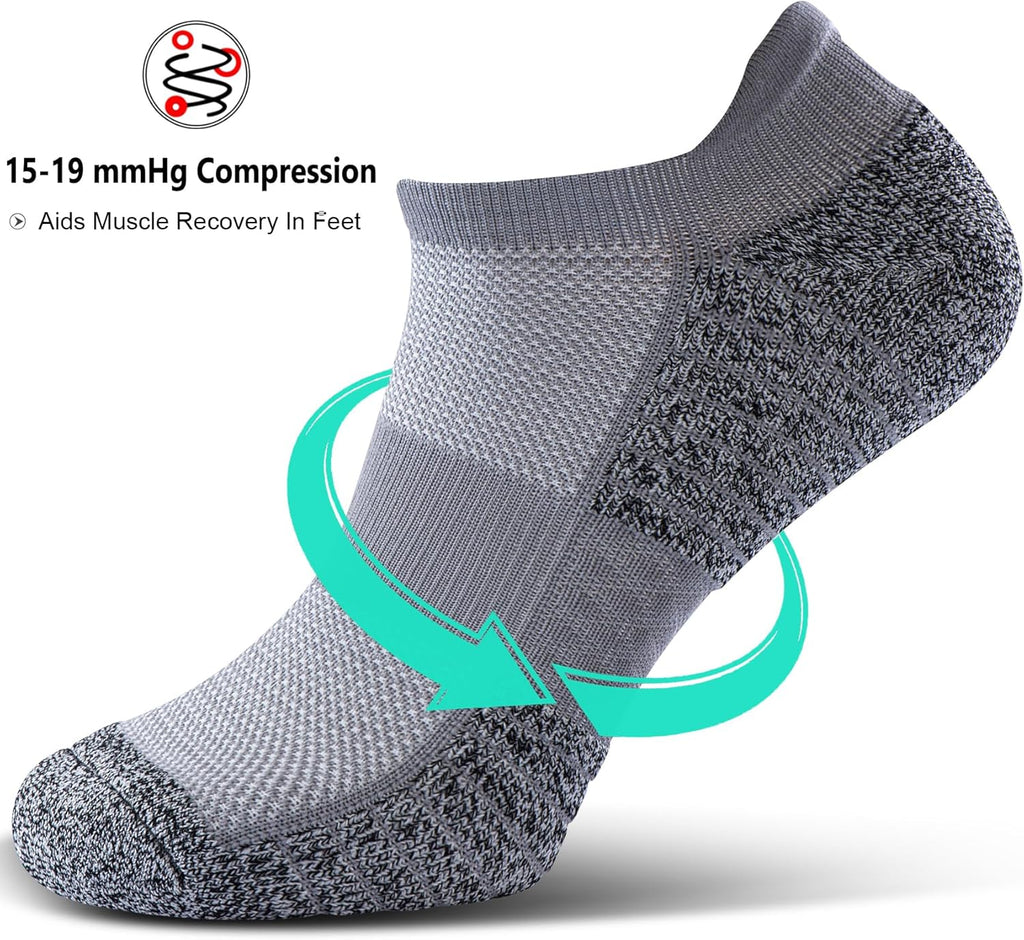 Skiennix No Show Compression Socks - Enhance Circulation | 4/8 Pack for Men and Women
