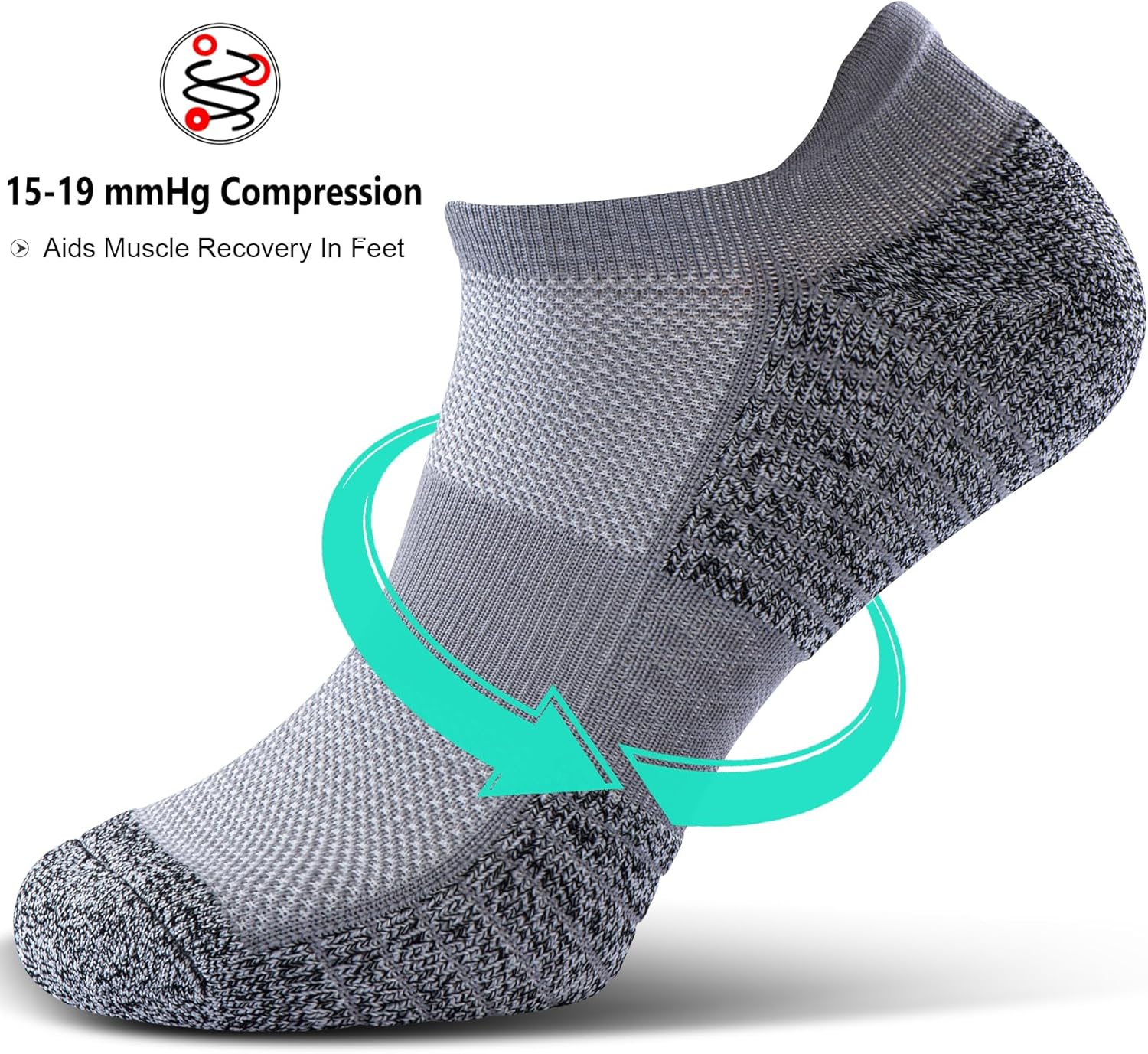 Skiennix No Show Compression Socks - Enhance Circulation | 4/8 Pack for Men and Women