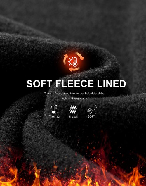 Soothfeel Women's Fleece Lined Joggers Water Resistant High Waisted Sweatpants Winter Warm Thermal Running Hiking Pant Pocket （Black XXL）