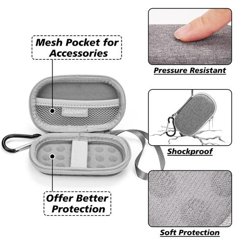 MGZNMTY Portable Hard Travel Case for AliveCor Kardia Mobile Heart Monitor Personal EKG/KardiaMobile 6-Lead Rate Monitoring Devices (Case Only)(Gray)