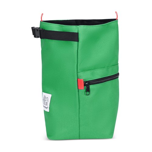 BarnDoor Chalk Bucket - Large Chalk Bag for Rock Climbing, Bouldering, Weightlifting with Large Zipper Storage Pocket & Easy Closure (Green)