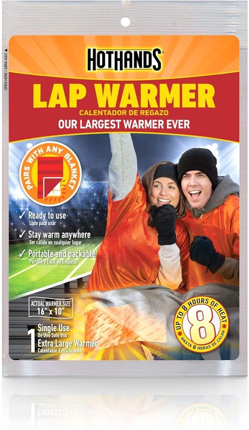 HotHands Lap Warmer - Extra Large 16" X 10" for Up to 8 Hours of Lasting Heat - Tan Color
