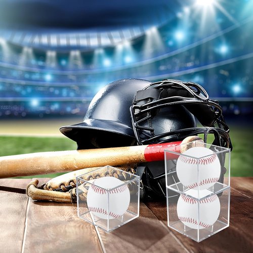 Baseball Case Display by [Brand Name] - UV Protected Acrylic Holder for Official Size Balls | Clear Cube Design