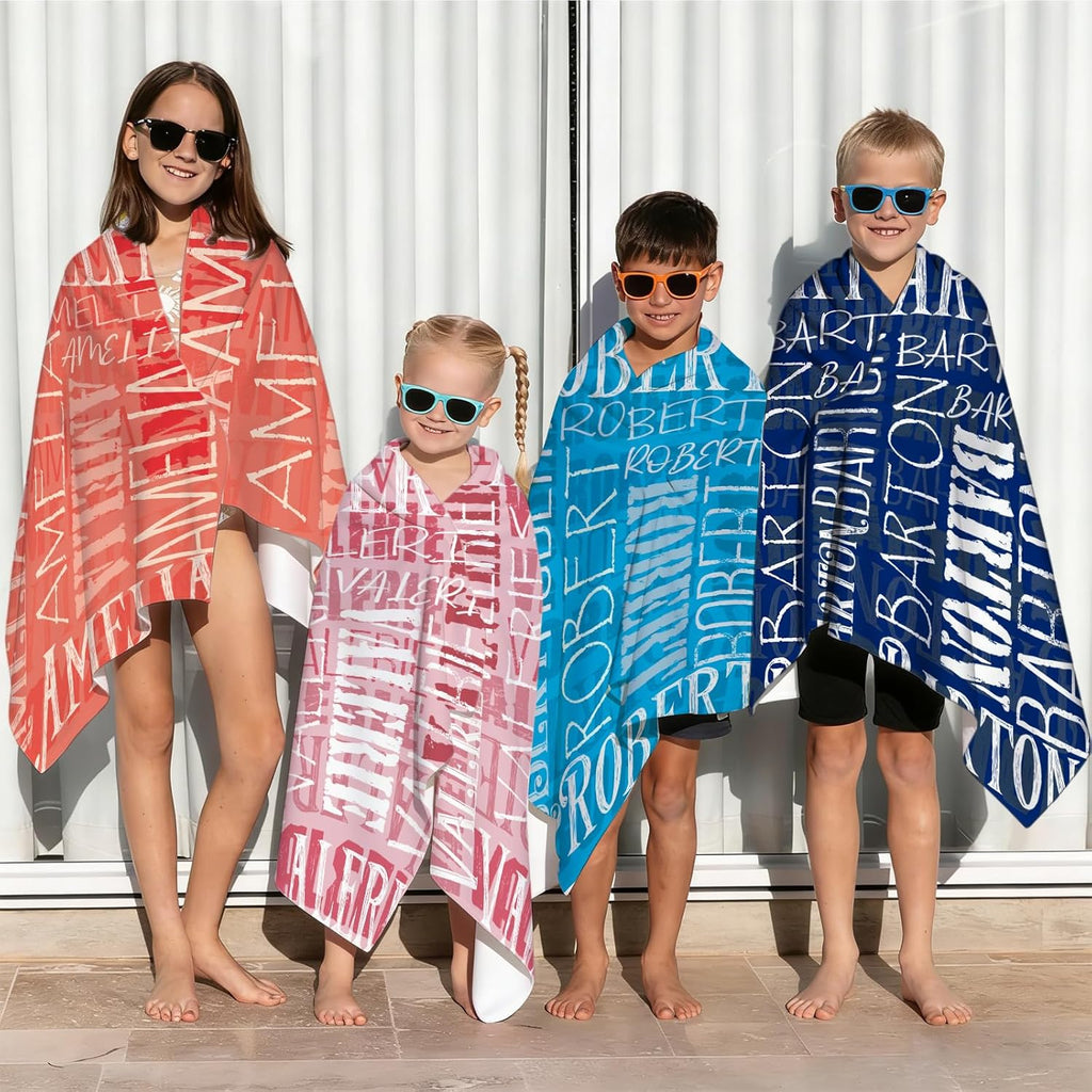 Yoke Style Personalized Beach Towels - Custom Sand-Free Microfiber Towel for Kids | Quick-Dry Easter Gift