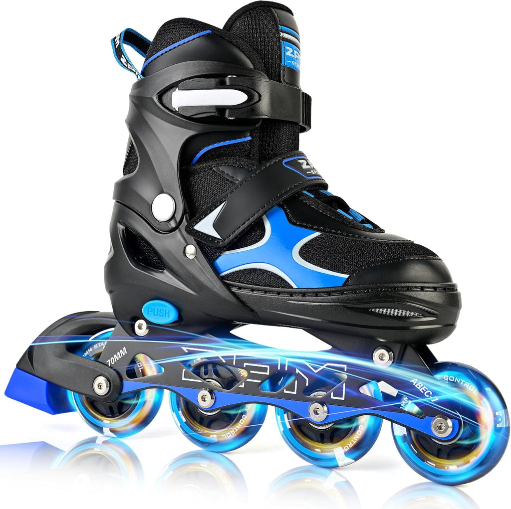 2PM SPORTS Inline Skates for Kids - Adjustable Light-Up Roller Skates for Ages 5-12 | Fun & Safe