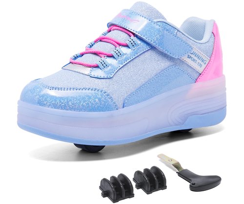 ANEFUN Kids LED Light-Up Roller Skate Shoes Fun Stylish Shoes with Wheels for Boys Girls for Birthdays Parties Christmas