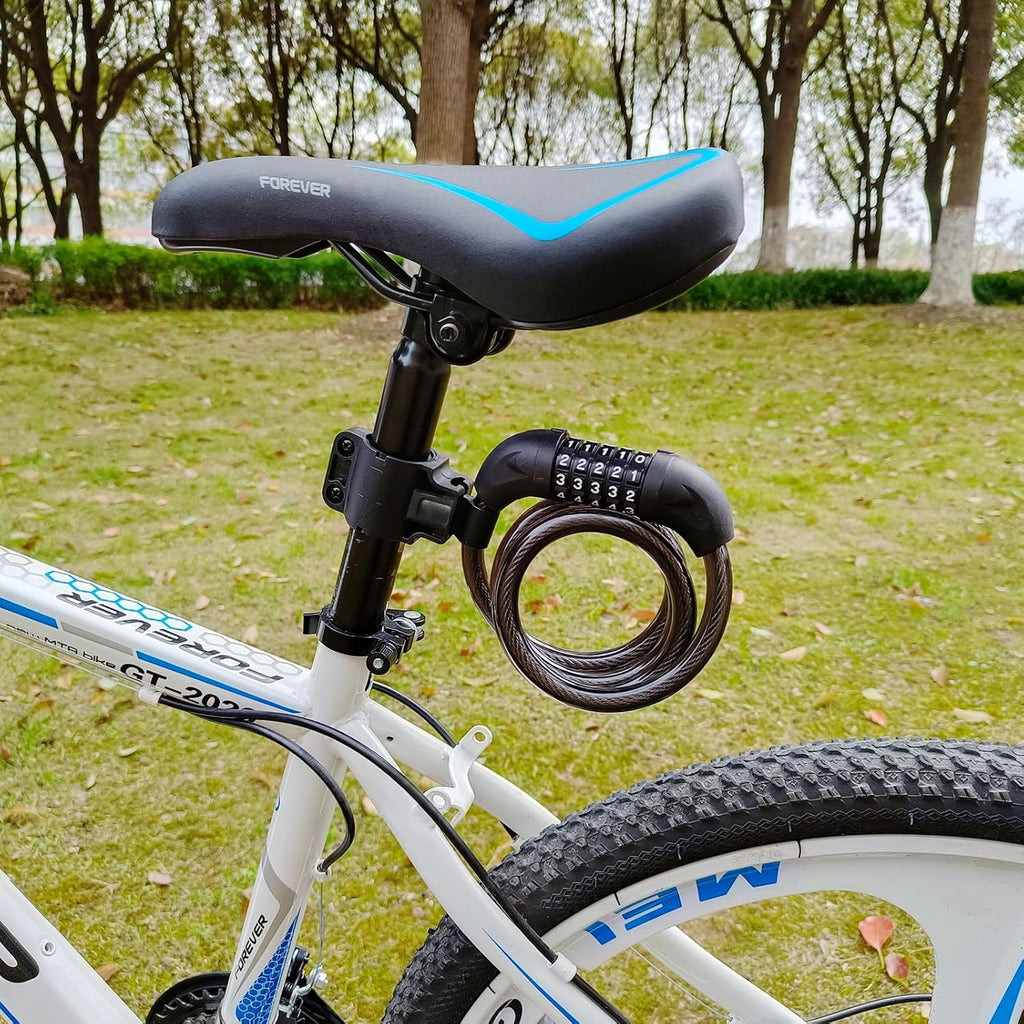 Skiennix Heavy-Duty Bike Lock - 4 Feet Anti-Theft 5-Digit Combination Cable Lock | Secure Your Bicycle