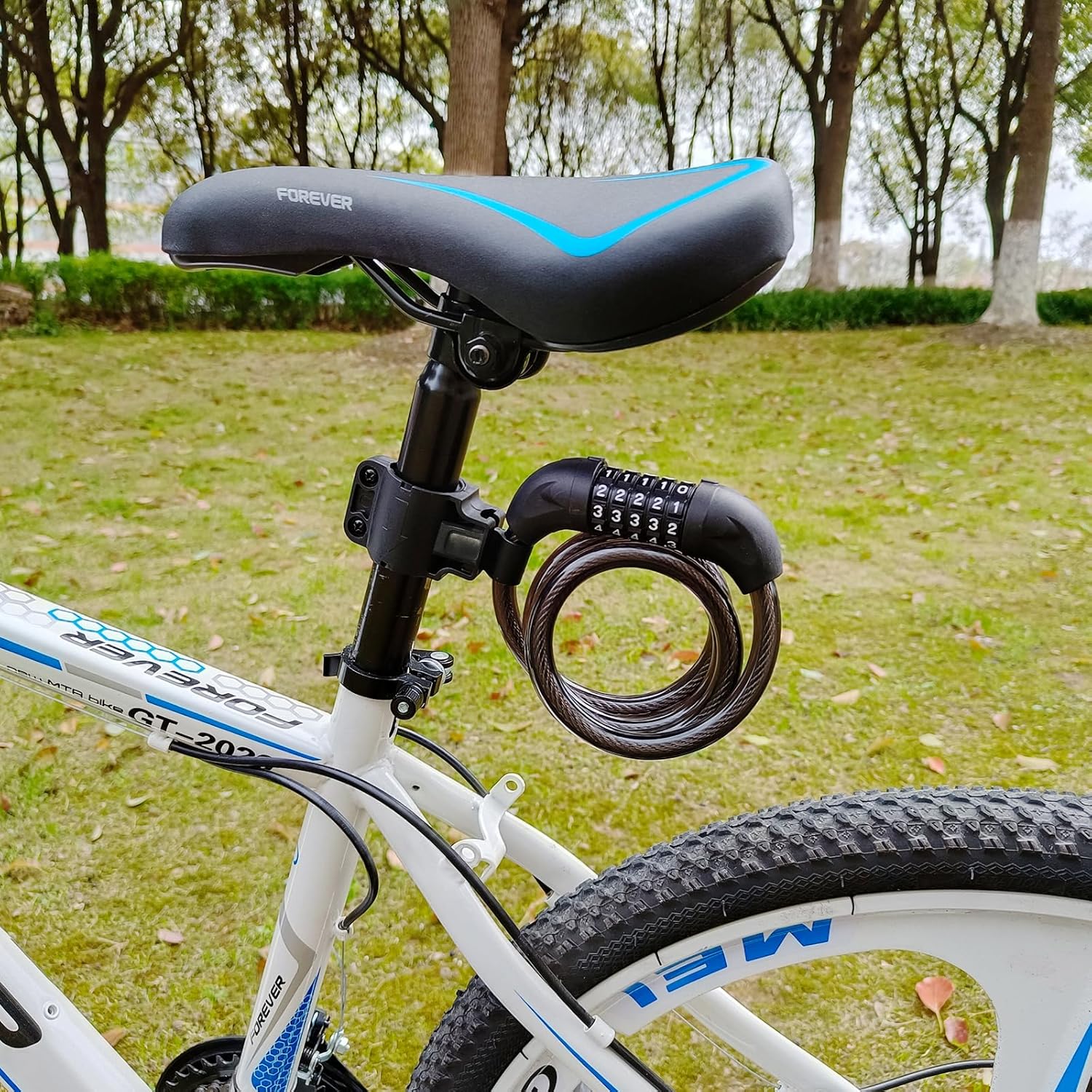 Skiennix Heavy-Duty Bike Lock - 4 Feet Anti-Theft 5-Digit Combination Cable Lock | Secure Your Bicycle