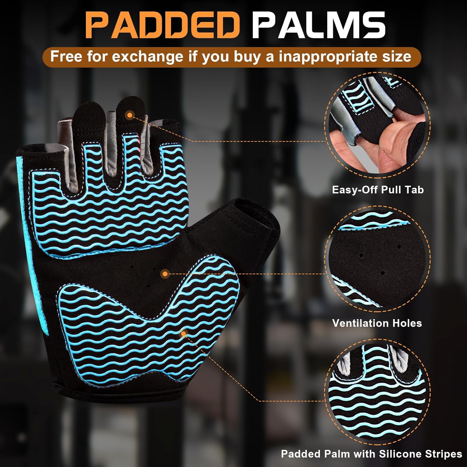 Skiennix Workout Gloves for Women - Breathable Fingerless Weight Lifting Gloves with Non-Slip Silicone Padding | Available in 4 Sizes