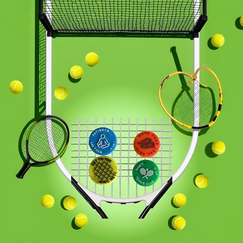4 Pcs Spicy/Aggressive Reminder to Keep You On Your Tennis Game- Tennis Vibration Dampener,Racket Dampener to Reduce Vibration,Relieve Symptoms of Injury,The Best Tennis Gift for Every Player and Team
