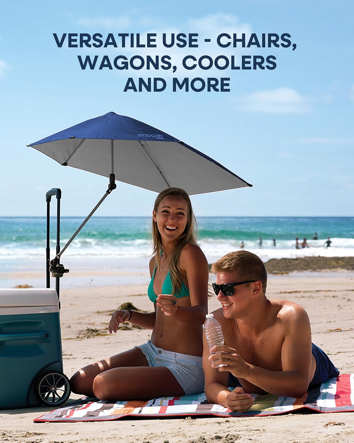 Sport-Brella Outdoor Umbrella - 137cm Diameter, SPF50+ UV Protection for Sun & Rain