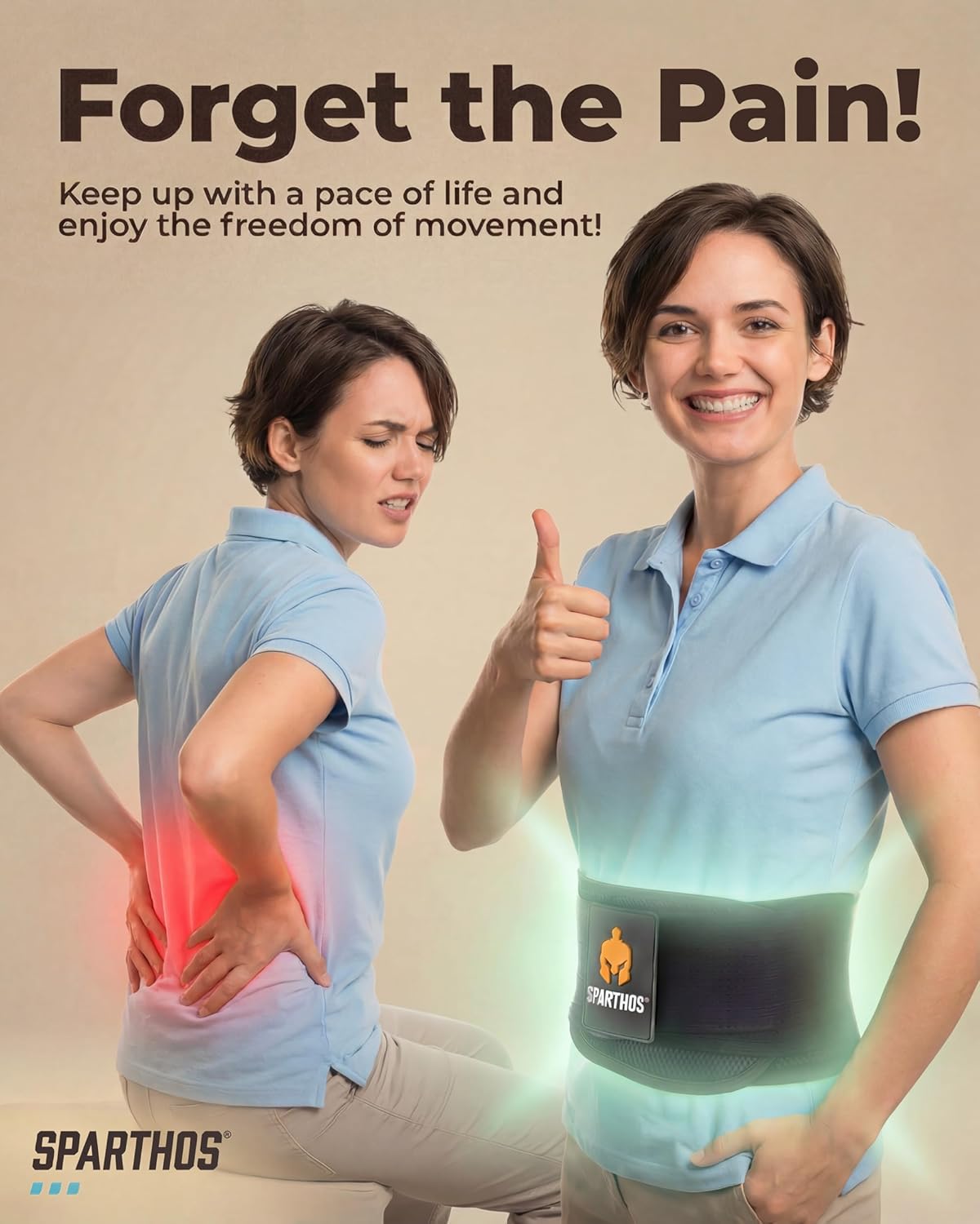 Sparthos Back Support Belt - Instant Relief for Back Pain & Sciatica - Breathable Lumbar Brace | X-Small