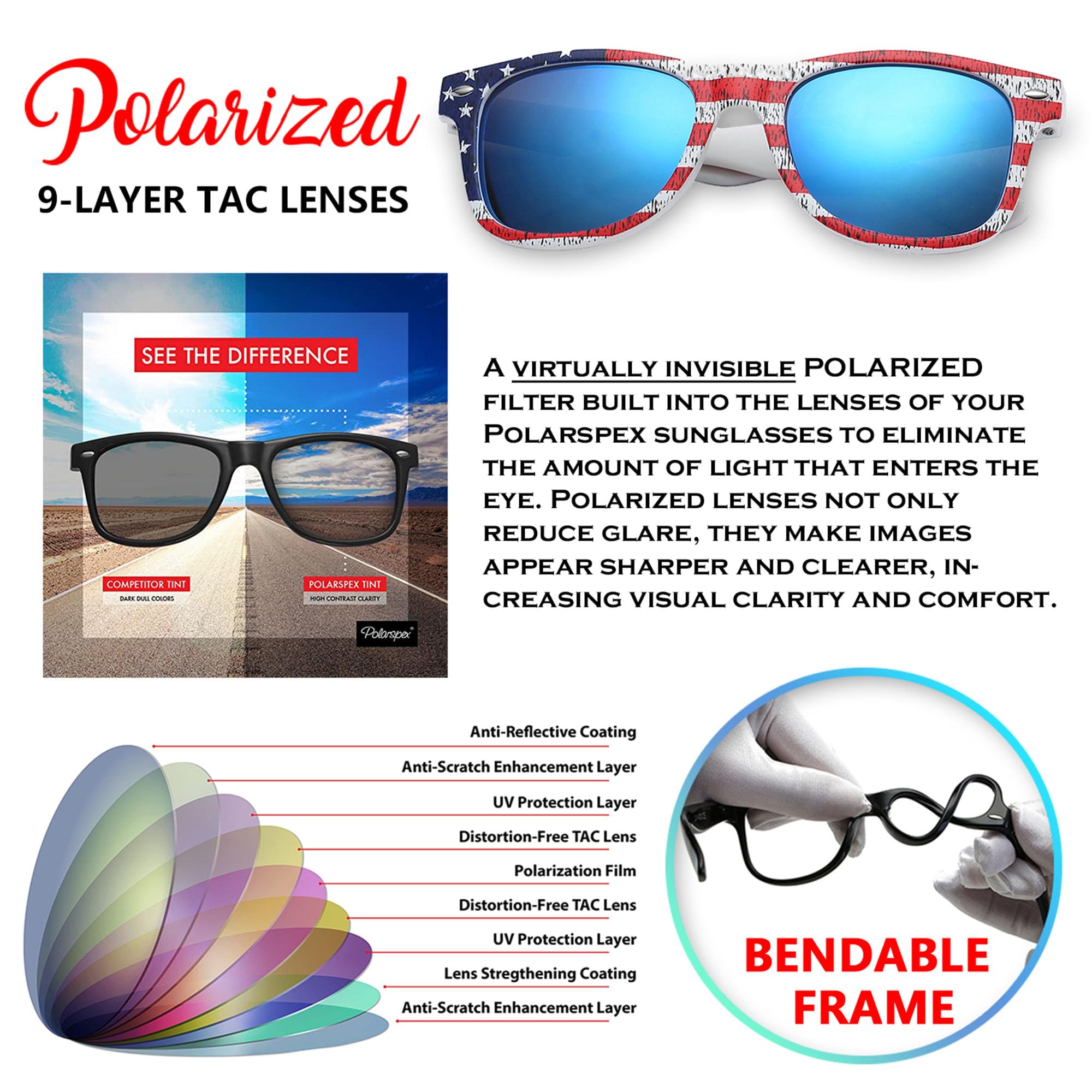 PolarSpex Toddler Sunglasses UV Protection – Unbreakable Kids Polarized Sunglasses with Case for Boys & Girls age 2-8