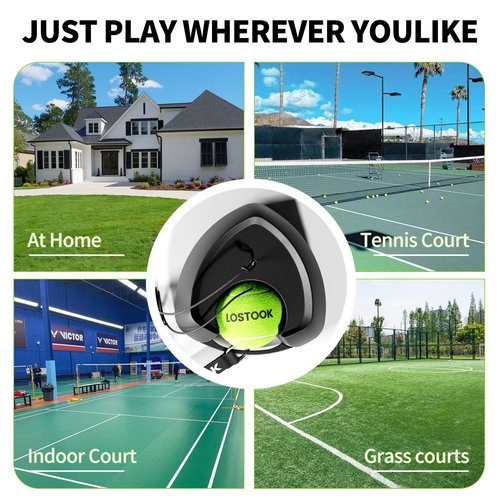 Lostook No-Fill Tennis Trainer, Solo Play Set for Backyard, Family Fun Skill Builder Kids Adults Beginners